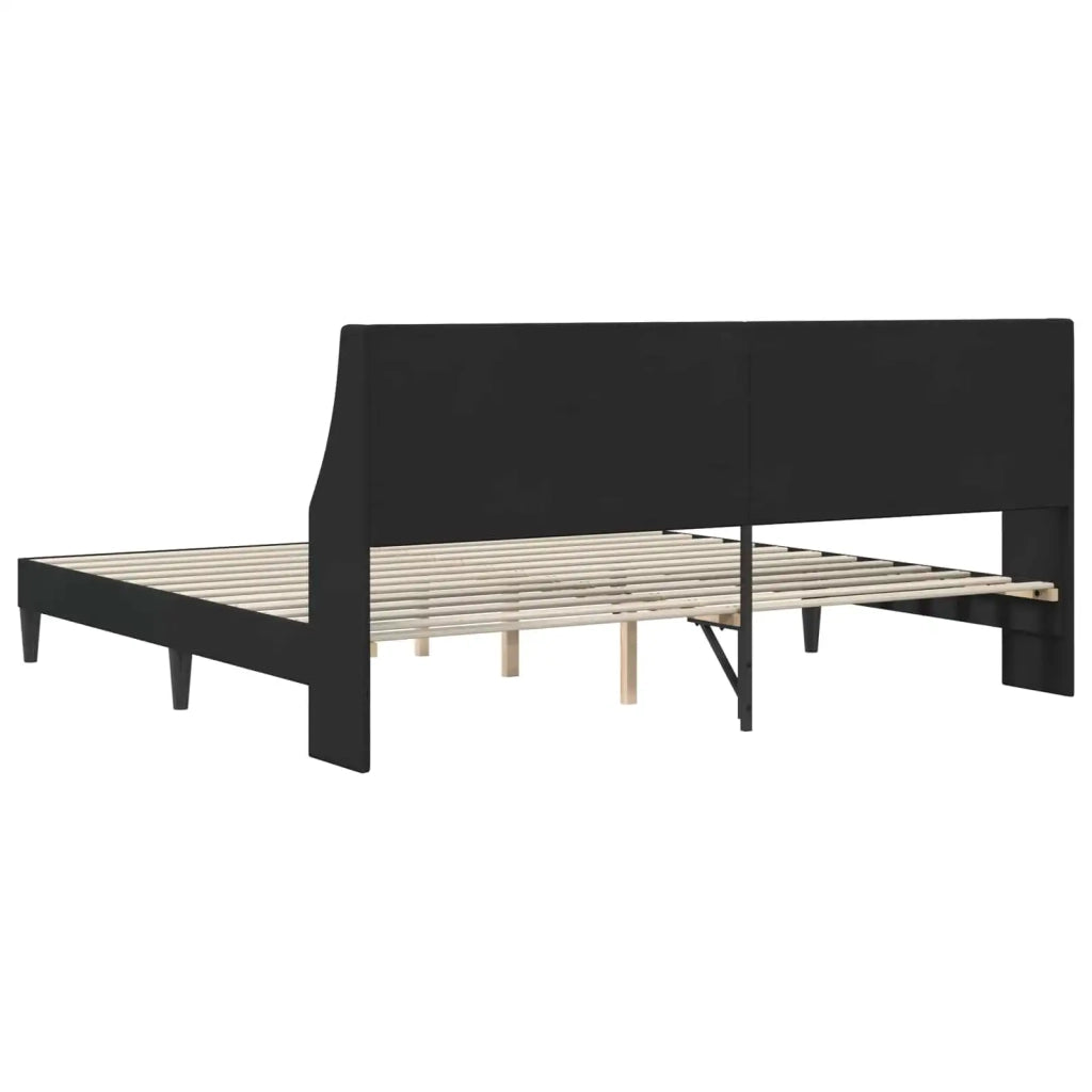 Struttura del letto con testiera Nero 180 x 200 cm Velluto