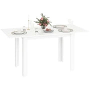 Tavolo da Pranzo Allungabile per 4-6 Persone con Pannelli a Ribalta, in Legno, 120-160x80x78 cm, Bianco