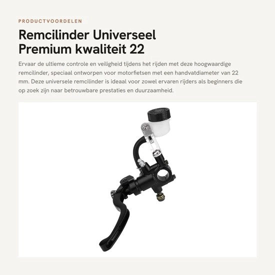 Remcilinder Universale - Hevel 22 mm - Koppelinghevel - Manopole Idrauliche - Alta Qualità - Installazione Facile - Pompa di Pressione