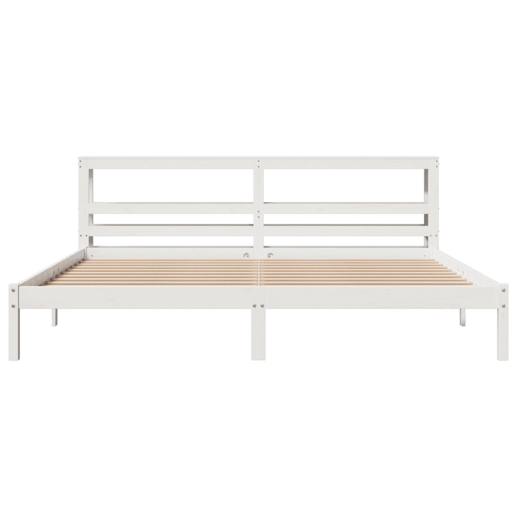 Giroletto senza Materasso Bianco 200x200 cm Legno Massello Pino 3305731