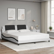 Giroletto senza Materasso Zadar Bianco e Nero 180x200 cm in Similpelle 3208204