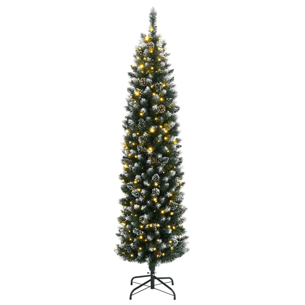 Albero di Natale Artificiale Sottile con 150 LED 120 cm 3315778