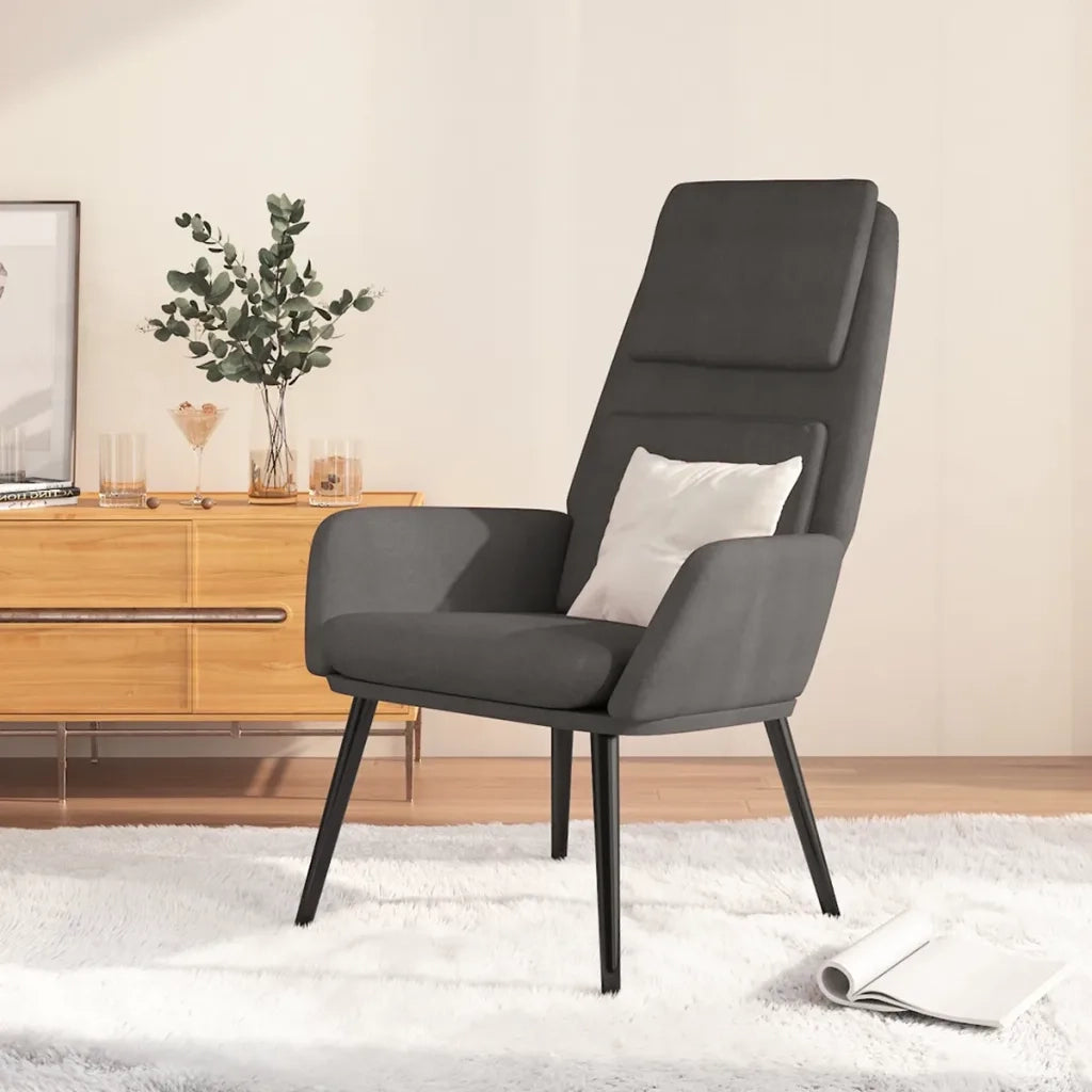 Poltrona | Sedia Relax Grigio Scuro in Tessuto