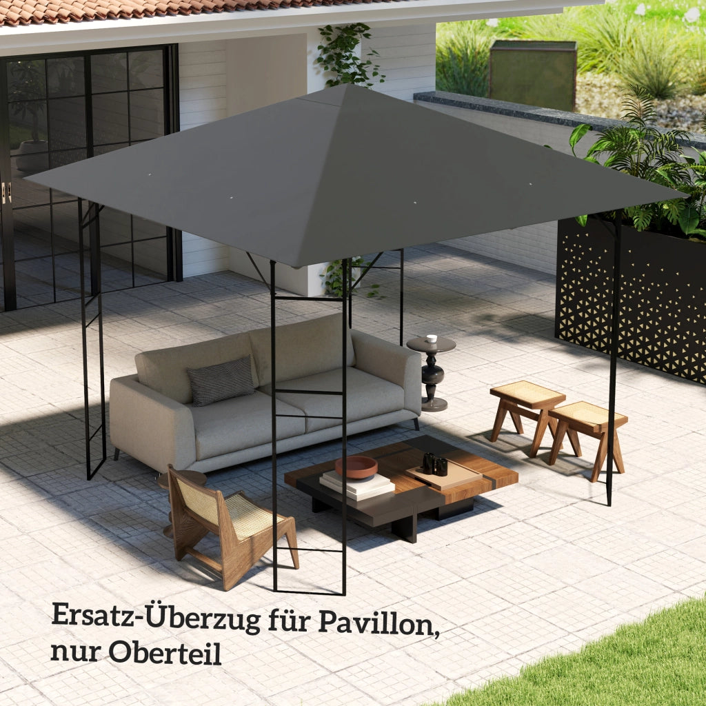Tetto di ricambio per gazebo 3x3m ¨C Xylo ¨C idrorepellente grigio Oxford 370g/m2 UPF30+