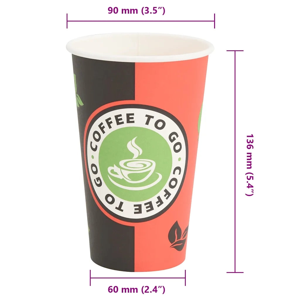 Bicchieri da Caff¨¨ in Carta 1000 pz 16oz 400ml Rosso e Nero CFW6089131