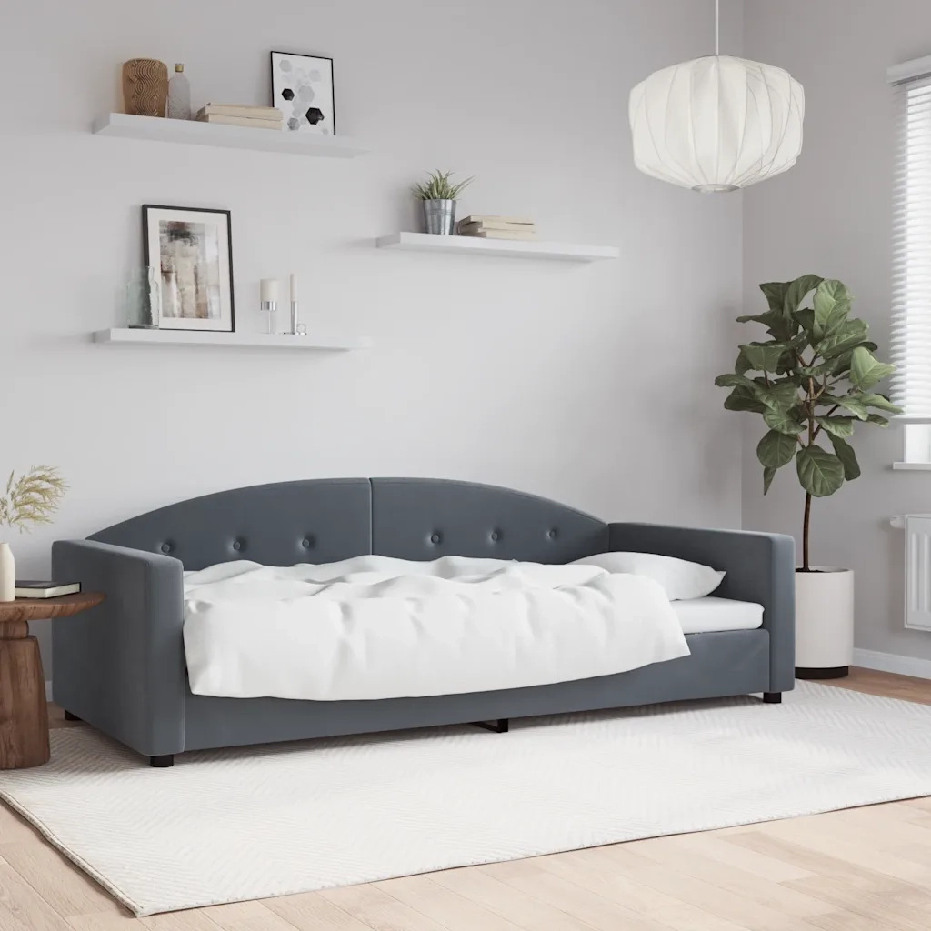 Letto da Giorno Grigio Scuro 90x190 cm in Velluto 354150