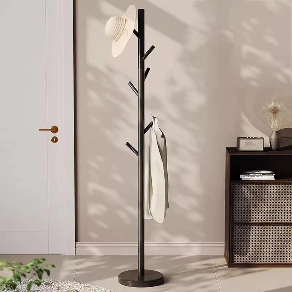 Appendiabiti, Appendiabiti in Metallo indipendenti, Appendiabiti a Forma di Albero con 8 Ganci e Base in Marmo Naturale Stabile, per Borsa, Cappello, Sciarpa, Giacca (A)