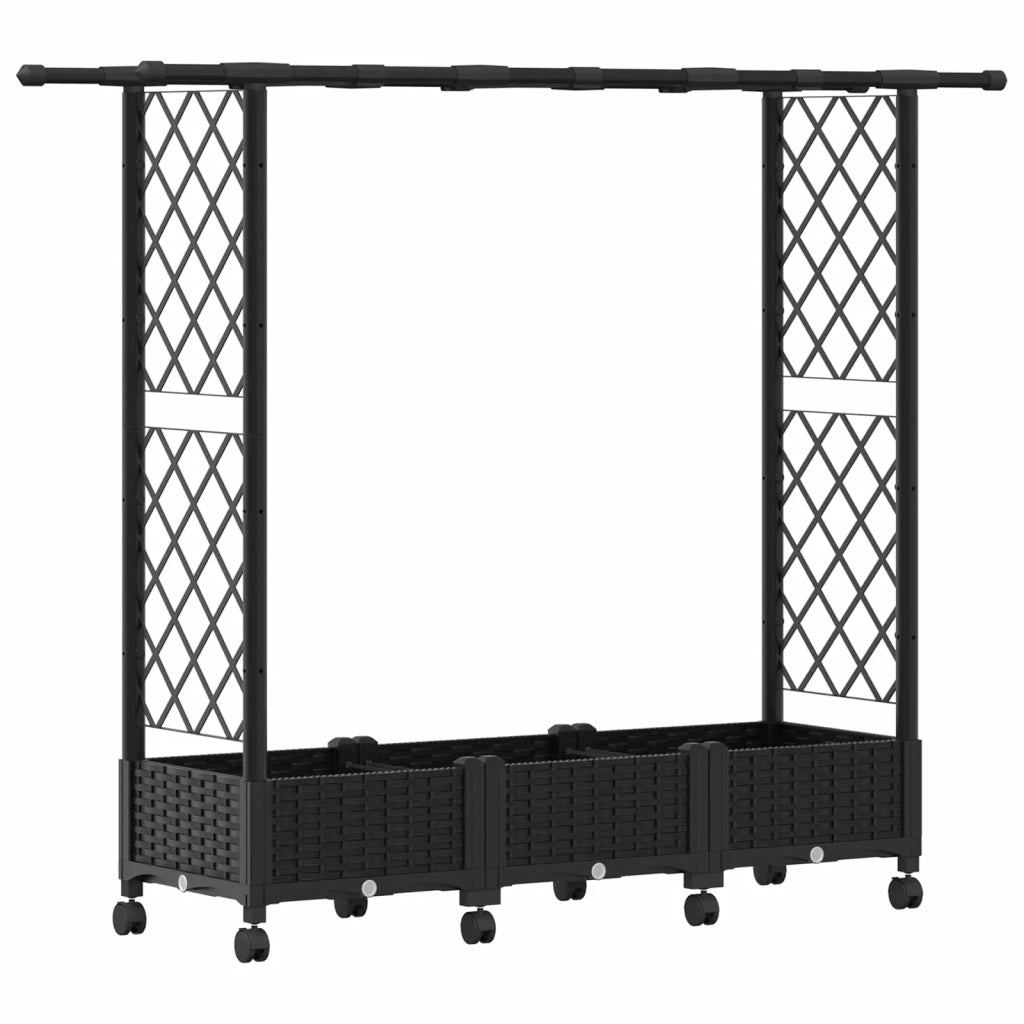 Letto Rialzato con Griglia e Tetto Nero 164 x 40 x 127 cm PP 3423113