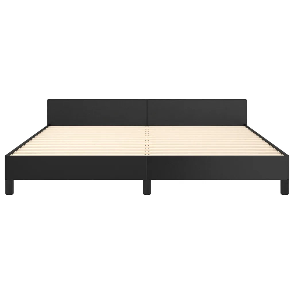 Giroletto con Testiera-Struttura Letto con testiera Nero 180x200 cm in Similpelle 188342
