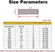 Barra a viti in acciaio inossidabile M16x70mm - interamente a filo - duraturo - resistente alle abrasioni - alta qualità - barra a viti in acciaio inossidabile