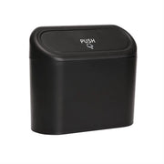 Mini Contenitore di Rifiuti per Auto con Coperchio - 1L - Accessori per Auto - per Auto, Casa e Ufficio (Nero)