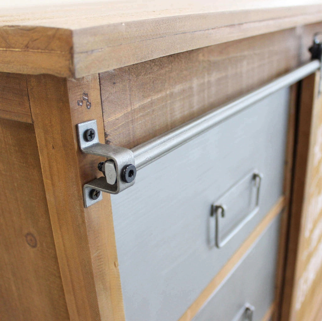 Madia per soggiorno Industrial in Legno Metallo cm 89x42 5x76 8 - MORTIMER