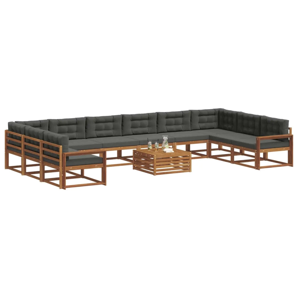 Set di divani da esterno 11 pcs Naturale e Antracite 3368280
