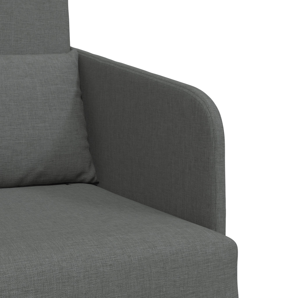 Divano Letto Pieghevole 2-in-1 Grigio Scuro 65x80x83 cm Tessuto