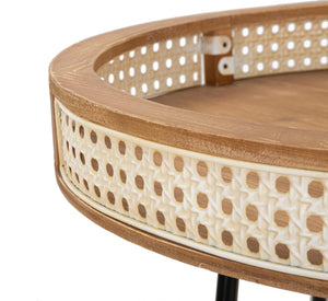 Tavolino Basso Ø60x60,5 cm in Metallo e Legno