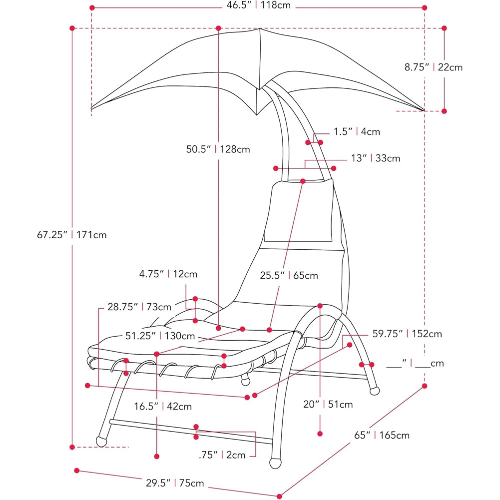Sedia Sdraio Prendisole con Ombrellone Parasole Amaca da Giardino Acciaio Beige