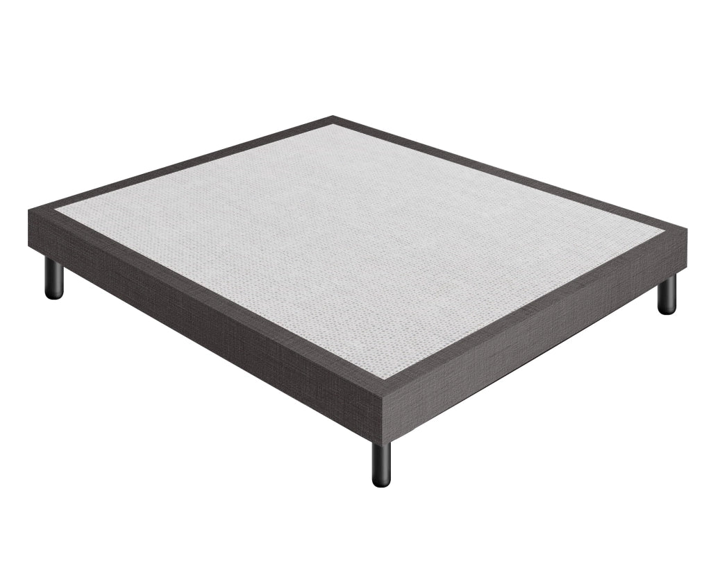 Letto Sommier Piazza e Mezza 120x190 Grigio Scuro Rivestito - Resistente fino a 120 Kg per Persona