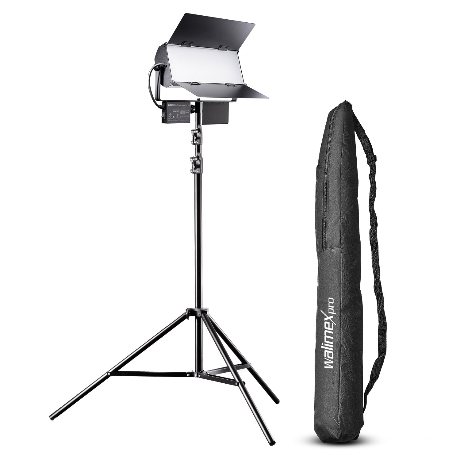 Set studio foto Luce LED a pannello Sirius 160 daylight 65 W, 5600 K + cavalletto fotografico con smorzamento a molla