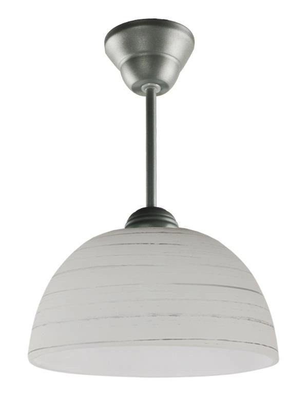 Plafoniera Lampex Cyrkonia grigio/bianco vetro E27 18cm