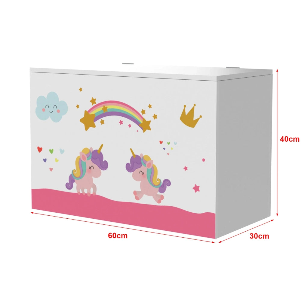 Cassapanca per bambini 40 x 60 x 30 cm bianco / viola / rosa 03_0006813