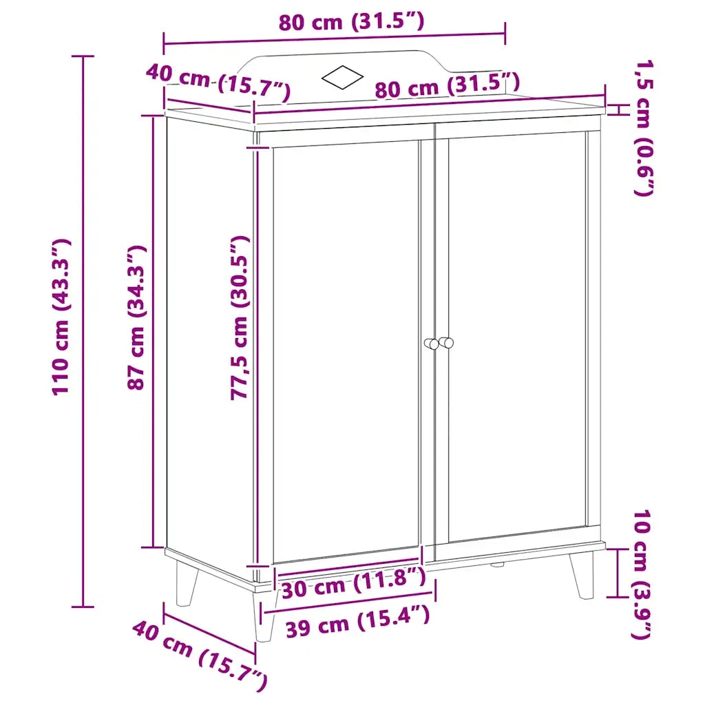 vidaXL Armadio Lavagna con lo scaffale Bianco Legno multistrato
