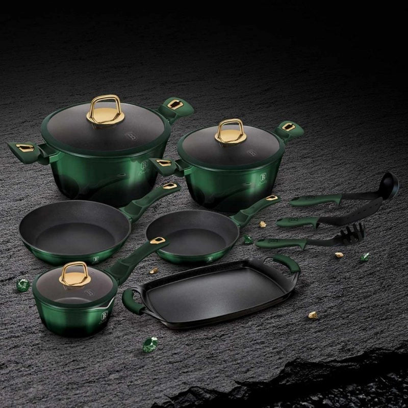 Berlinger haus BH-6066 EMERALD Set di pentole antiaderenti in titanio