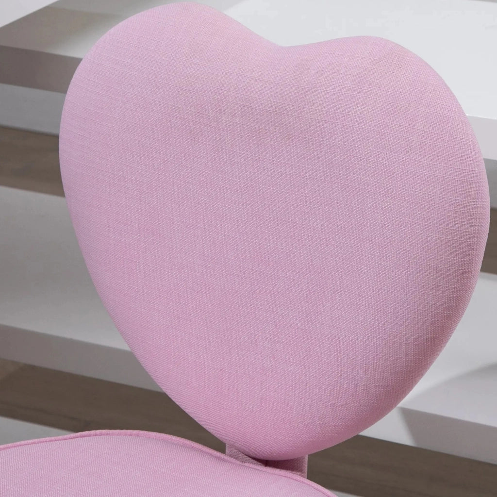 Sedia da ufficio rosa con schienale a cuore regolabile