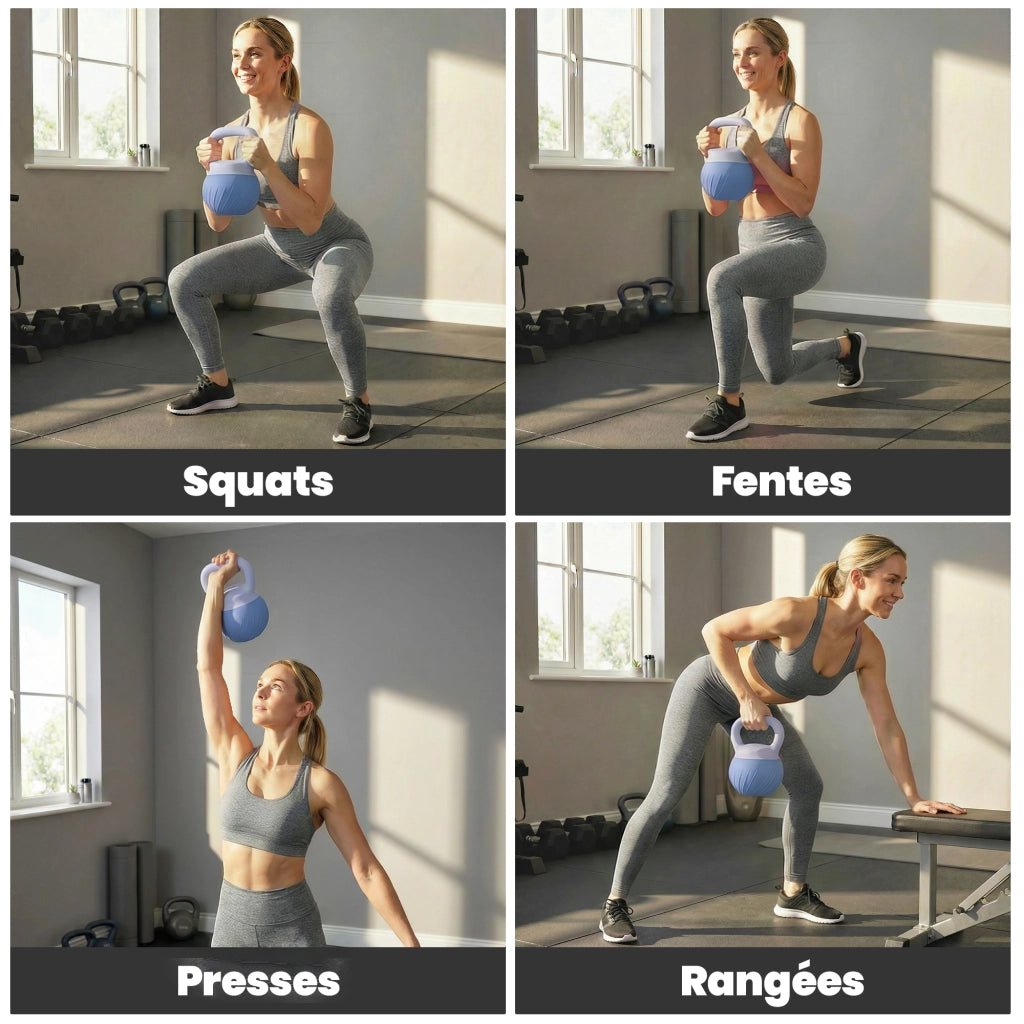 Kettlebell 8 kg ¨C Xylo ¨C Impugnatura Ergonomica Antiscivolo, Blu