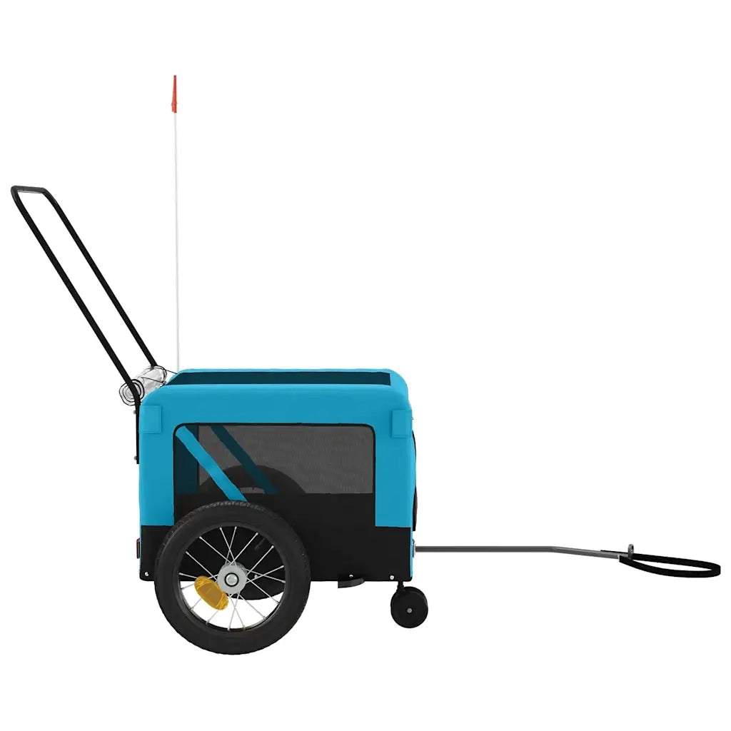 Rimorchio da Bici per Animali Blu e Nero Oxford e Ferro CFW1311108