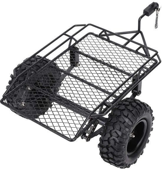 Accessorio RC per Aanhanger - Aanhanger Metallica - Accessorio RC - Adatto per TRX4/D90/SCX10/CC01 - Dimensioni del telaio 290x210x130mm - Gomma/Metallo Duraturo - Aanhanger RC