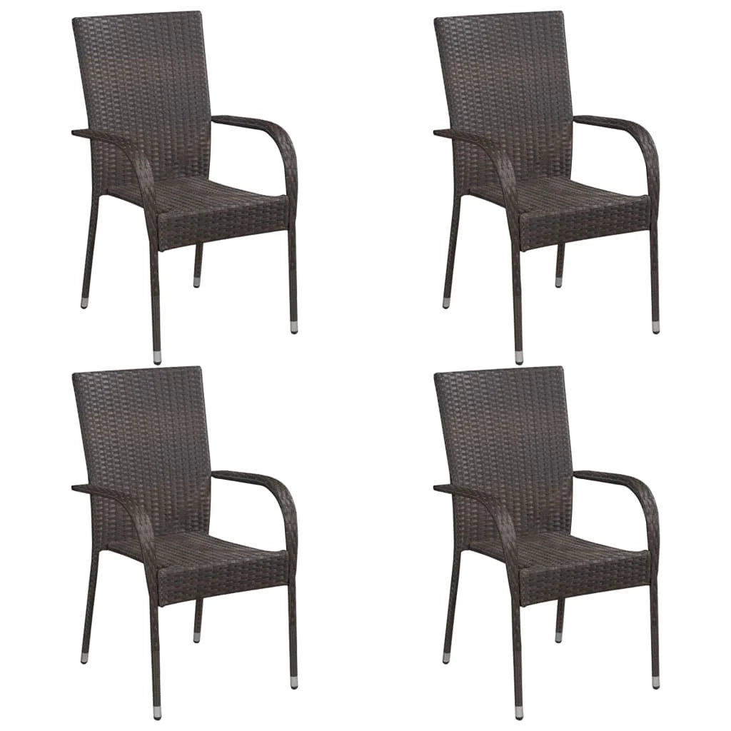 Set da pranzo da giardino mobili da esterno 5 pezzi marrone 02_0013813