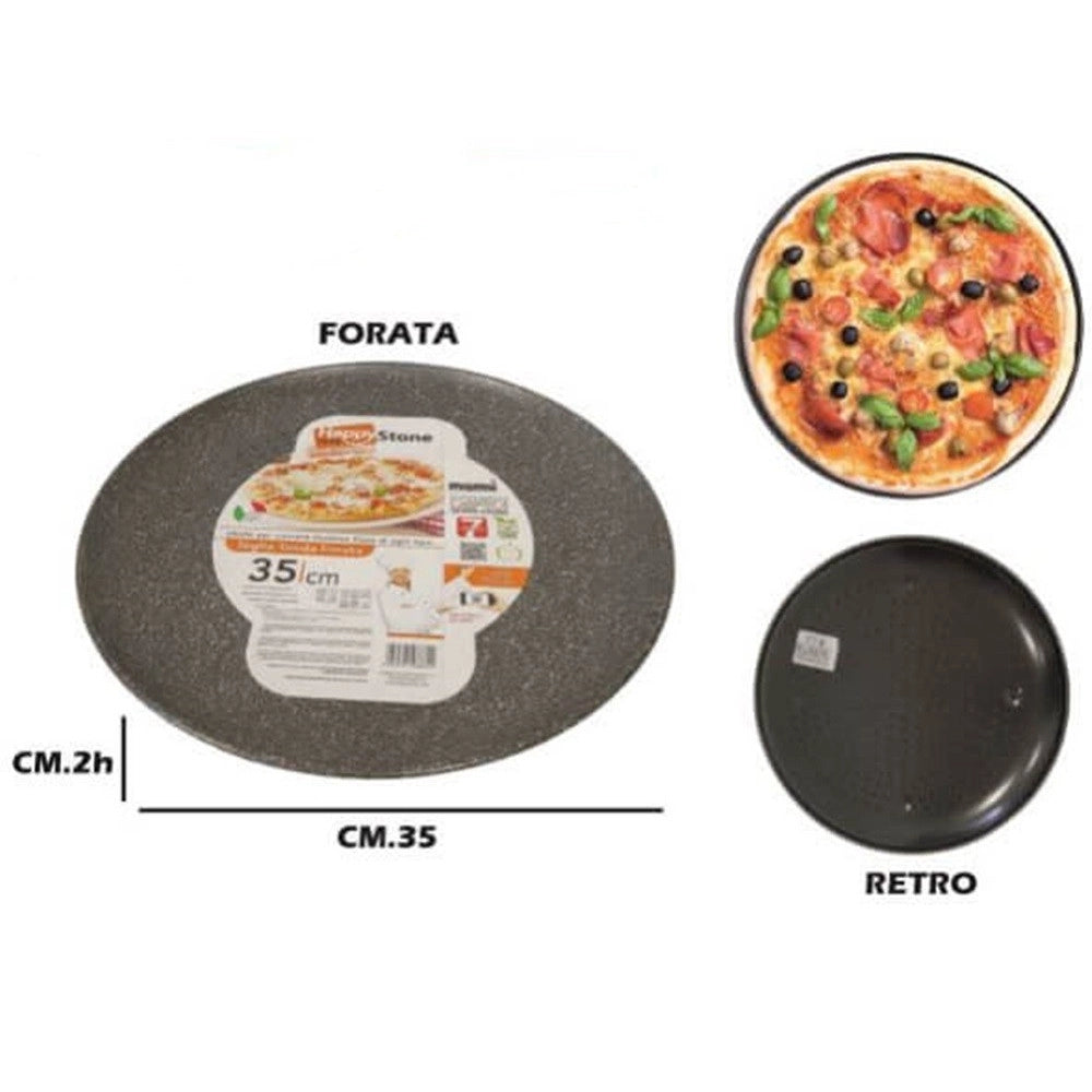 Trade Shop - Teglia Pizza Forata Ruoto In Alluminio Con Rivestimento Antiaderente In Varie Forme -