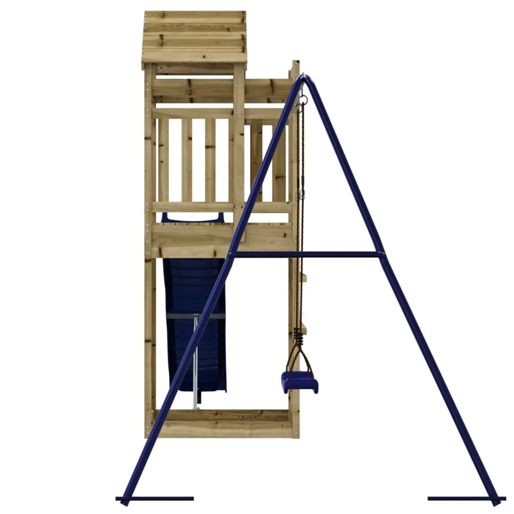 Area giochi esterna con altalene scivolo e robuste strutture per arrampicarsi  giochi da giardino 90 x 64 x 238 cm legno di pino impregnato 02_0004844