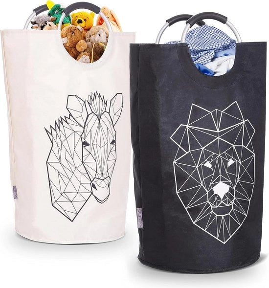 Set di 2 Borse da Lavanderia Pieghevoli Grande Impermeabili Borse da Lavanderia per Bambini
