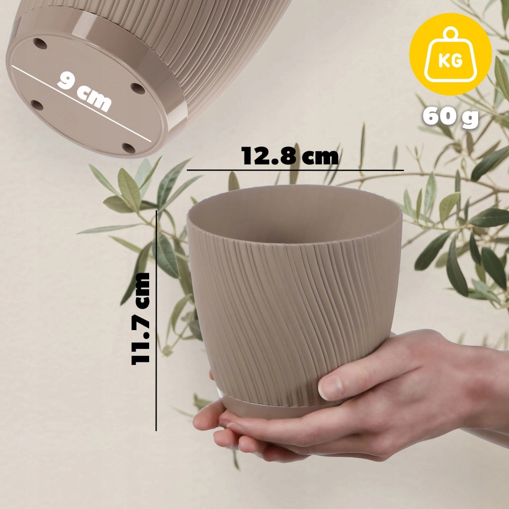 Vaso da fiori KADAX con supporto, coperchio, ciotola rotonda, 13 cm, marrone