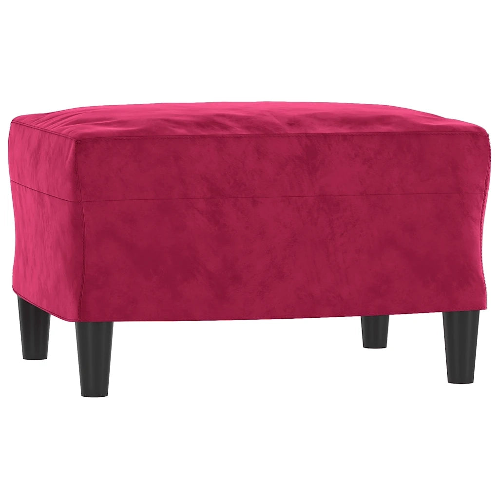 Poggiapiedi Rosso Vino 60x50x41 cm in Velluto 349297