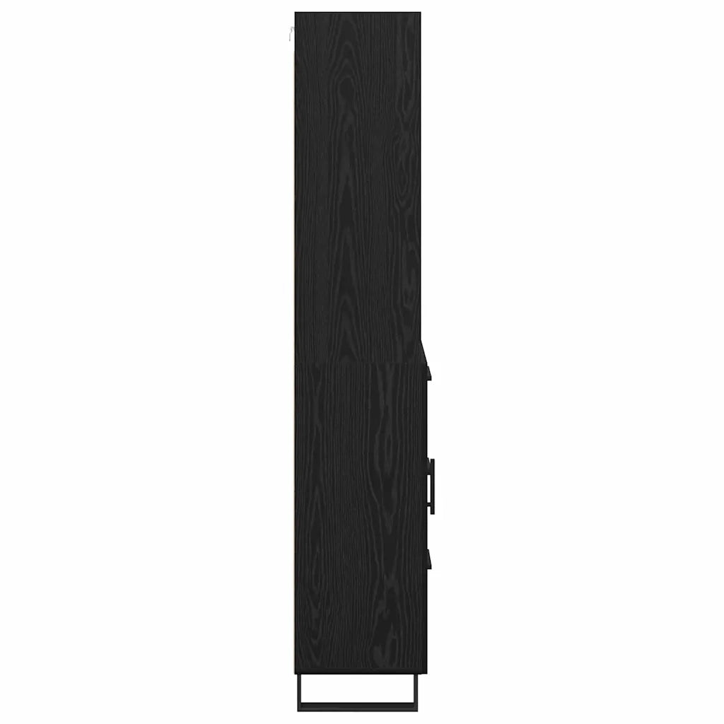 Credenza con cassetto 2 pcs Rovere Nero Legno multistrato