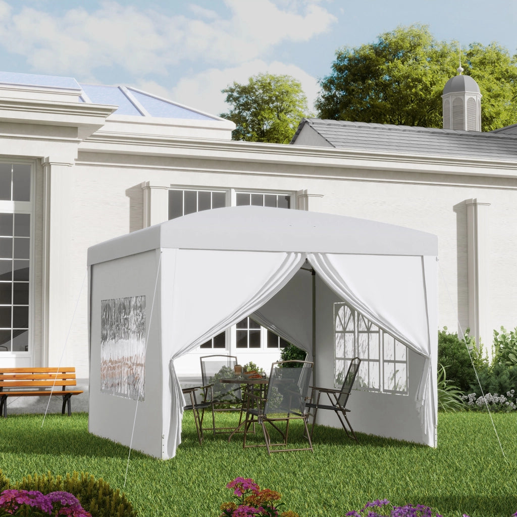 Tenda da Giardino Pieghevole ¨C zephmum ¨C Bianco 3x3 m con Borsa
