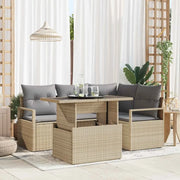 Set Divano da Giardino 5 pcs beige e grigio chiaro polyrattan 3348816