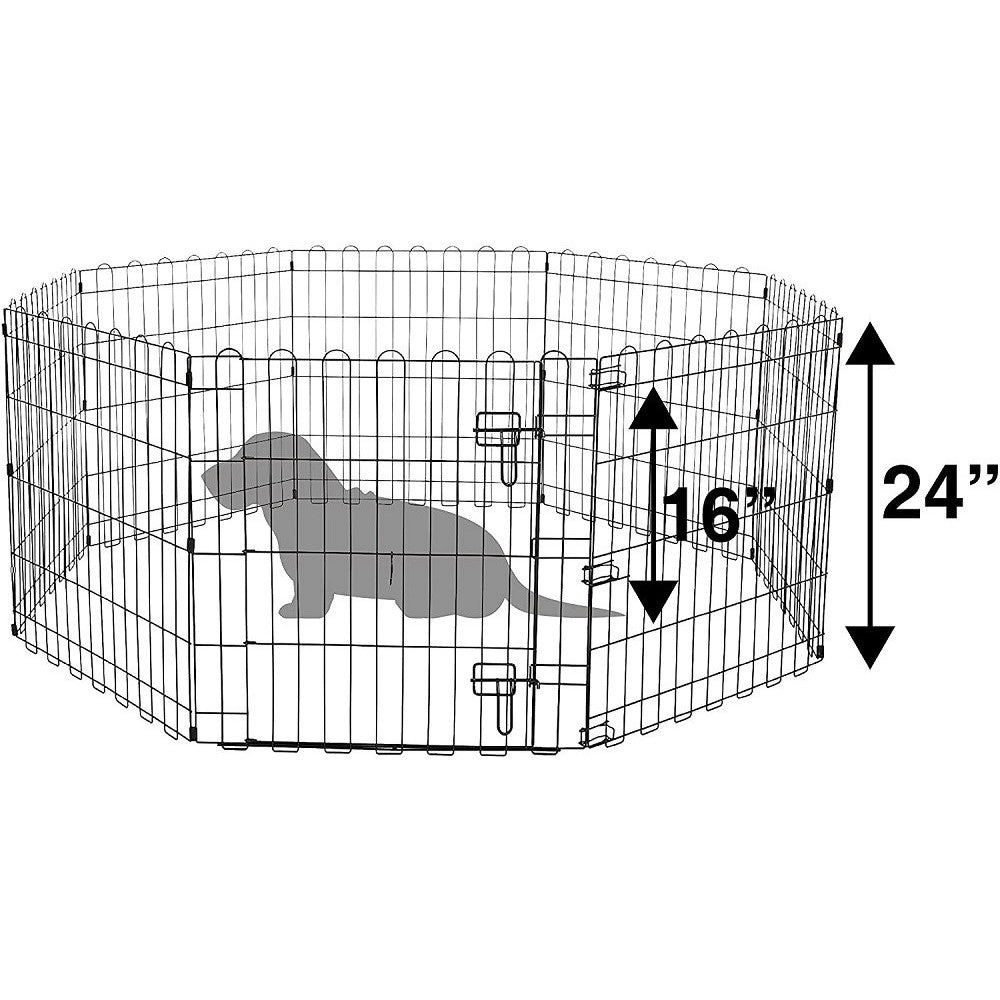 Trade Shop - Recinzione In Metallo Per Cani Pieghevole Per Esercizio 152,4 X 152,4 X 60,9 Cm -