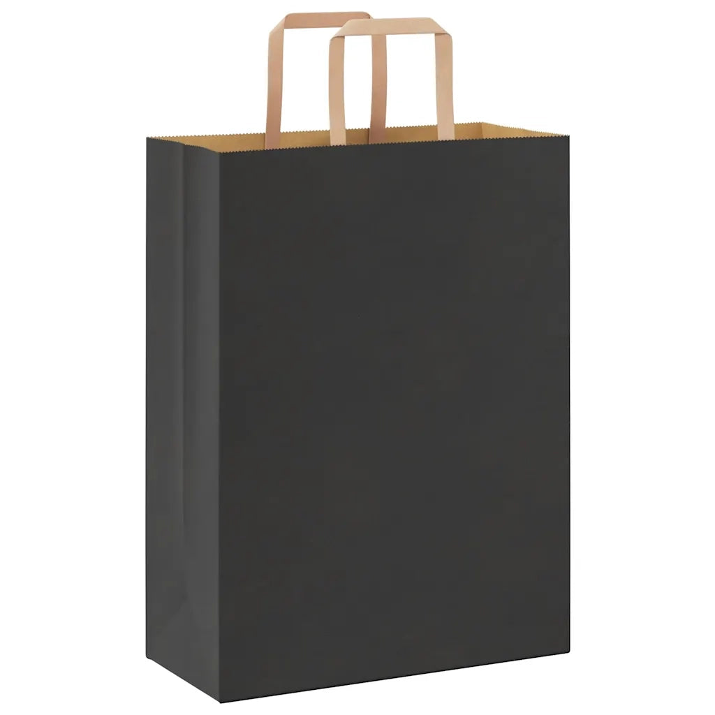 Sacchetti di Carta 250 pz con Manici Neri 26x12x35 cm 4101870