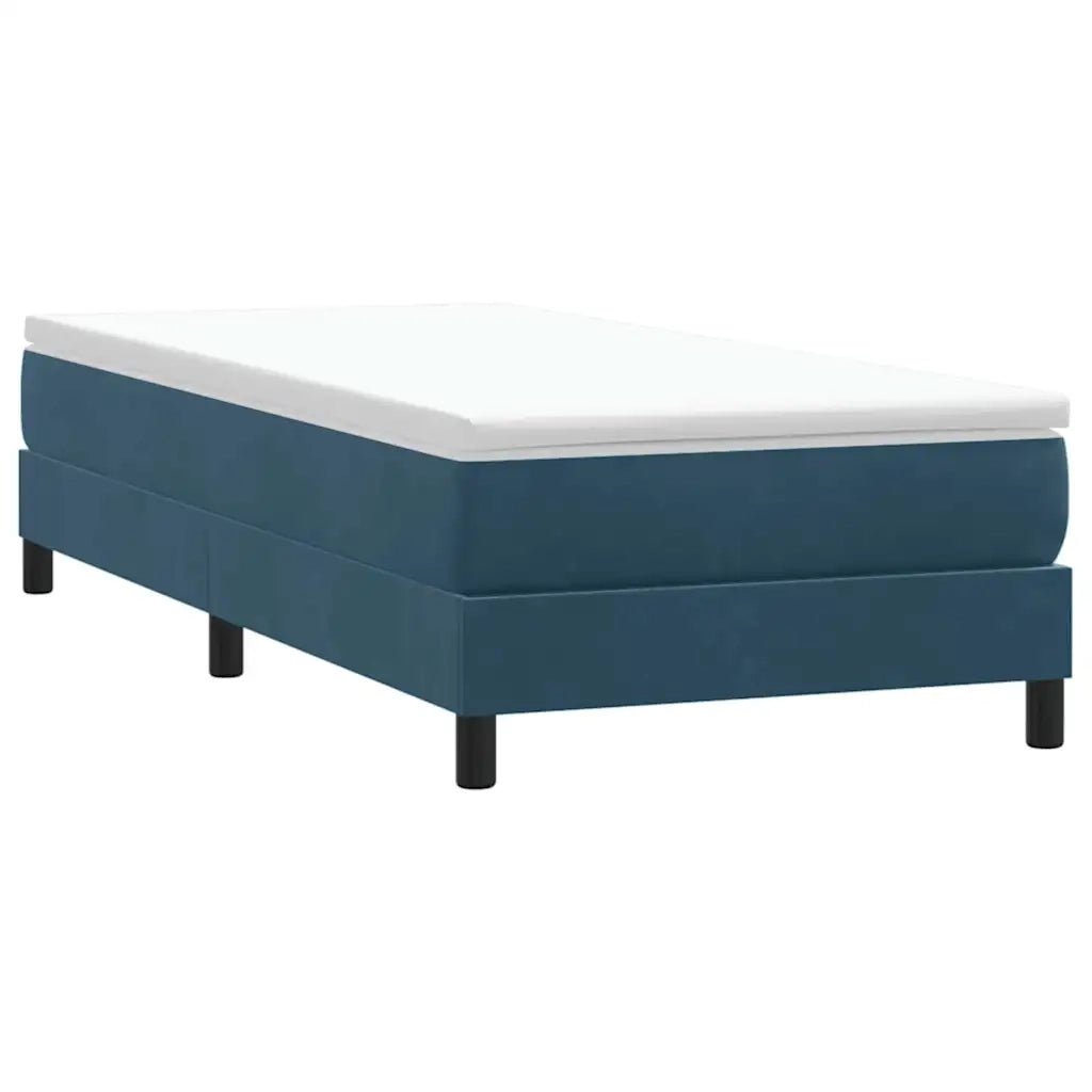 Letto a Molle senza Materasso-Struttura Letto Blu Scuro 100x220 cm in Velluto