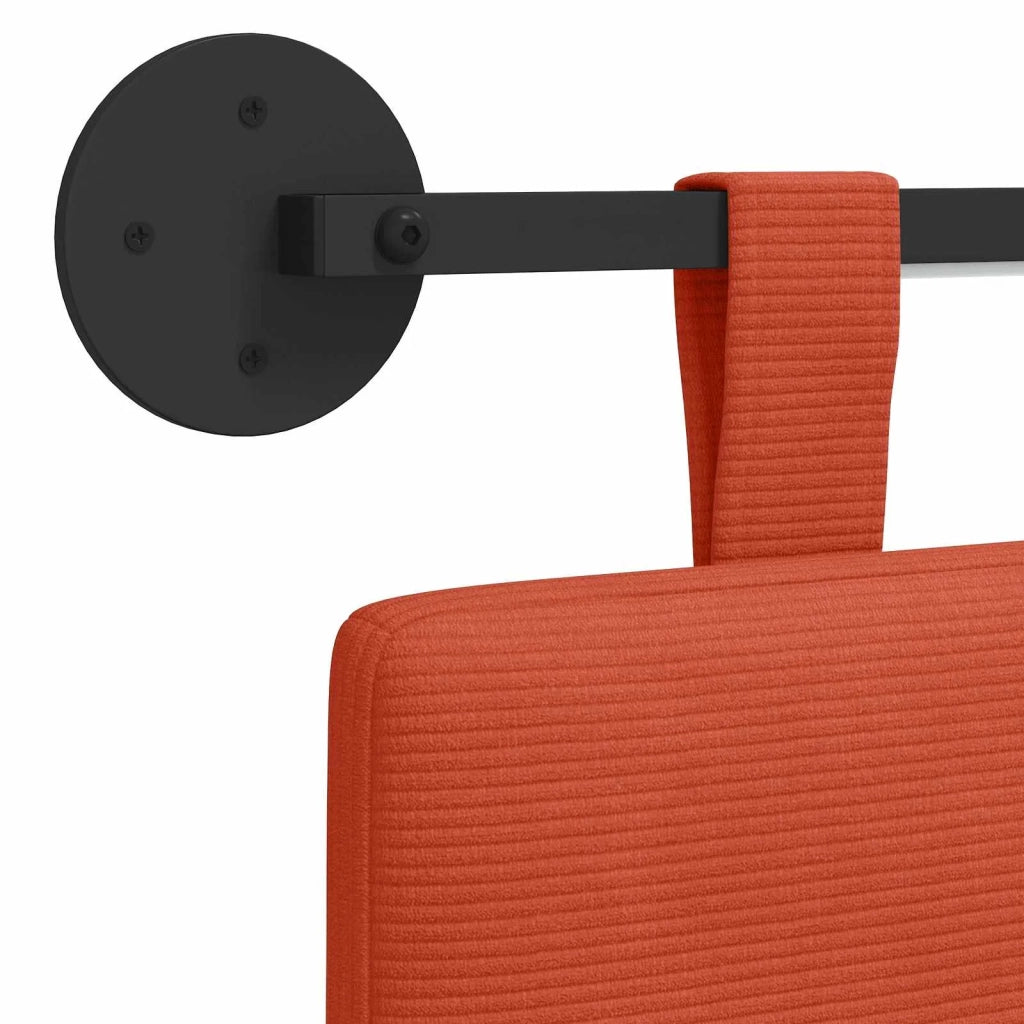 Testiera sospesa Con luce LED Rosso Arancio Tessuto in Cords 3424289