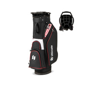 Organizzatore portatile per mazze da golf con tasca frigo per uomo e donna, Borsa da golf per carrello con 14 scomparti Nero-Golf