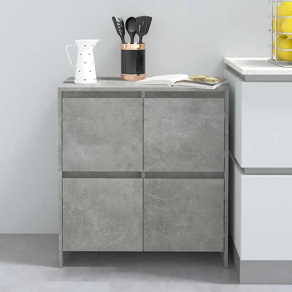 Credenze 2 pz Grigio Cemento 70x41x75 cm in Legno Multistrato 3098092