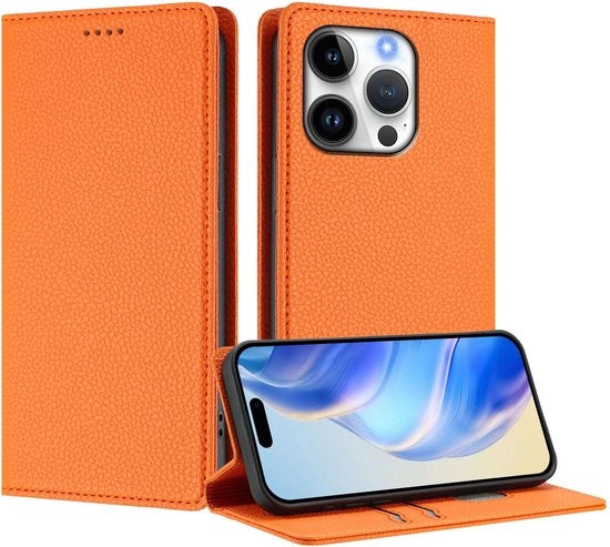 Portamonete per iPhone 16 Pro con tas per carte - Protezione RFID - Portamoneta con protezione contro urti - Stand per portamoneta - Design multifunzionale - Portamoneta con tasca
