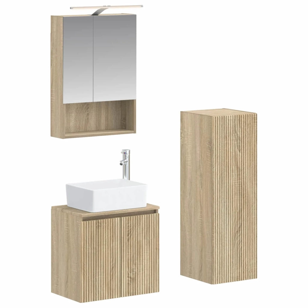 Set di mobili per il bagno 4 pcs Rovere Sonoma 3407441