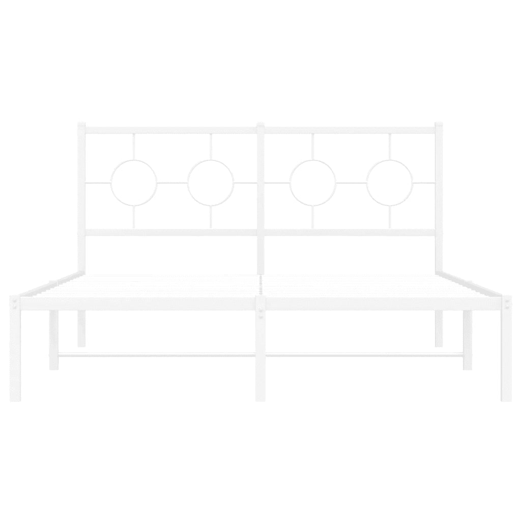 Giroletto con Testiera Metallo Bianco 135x190 cm