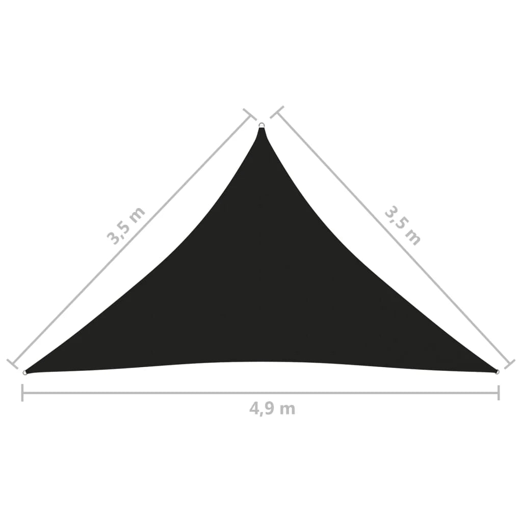 Vela ombreggiante triangolare in tessuto Oxford 3,5 x 3,5 x 4,9 m nera 02_0009809