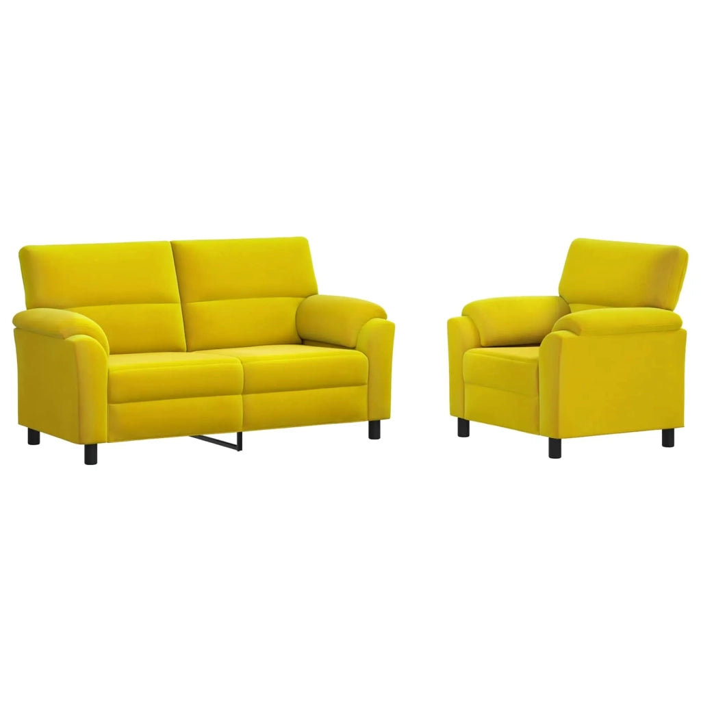 Set di divani 2 pcs Giallo Velluto 3430441